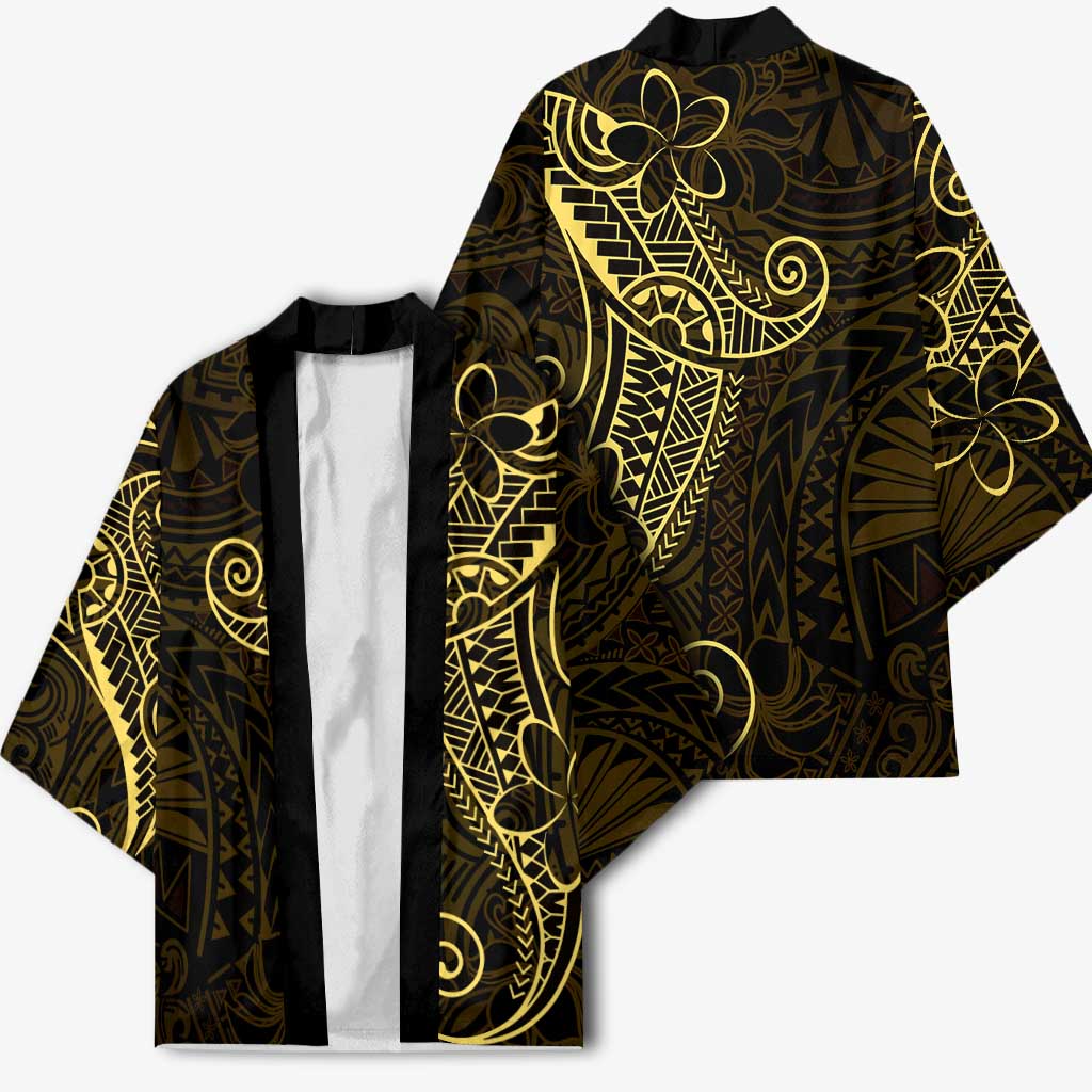 Black Gold Polynesian Tribal Kimono LT9 - Polynesian Pride