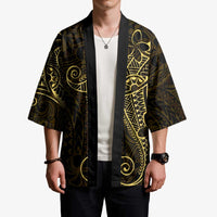 Black Gold Polynesian Tribal Kimono LT9 - Polynesian Pride