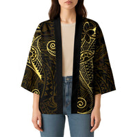 Black Gold Polynesian Tribal Kimono LT9 - Polynesian Pride