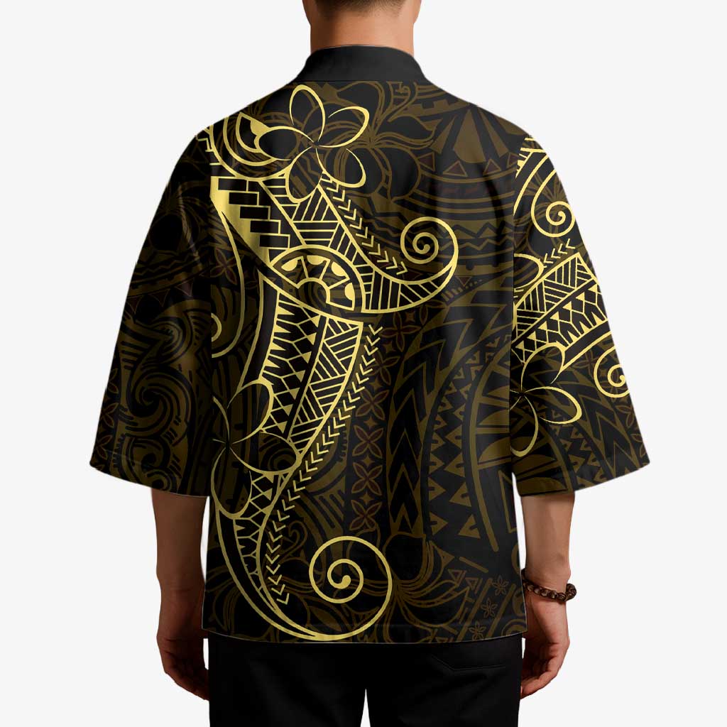 Black Gold Polynesian Tribal Kimono LT9 - Polynesian Pride