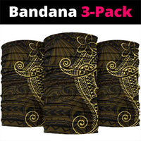Black Gold Polynesian Tribal Neck Gaiter LT9 package One Size: 25*50cm Gold - Polynesian Pride