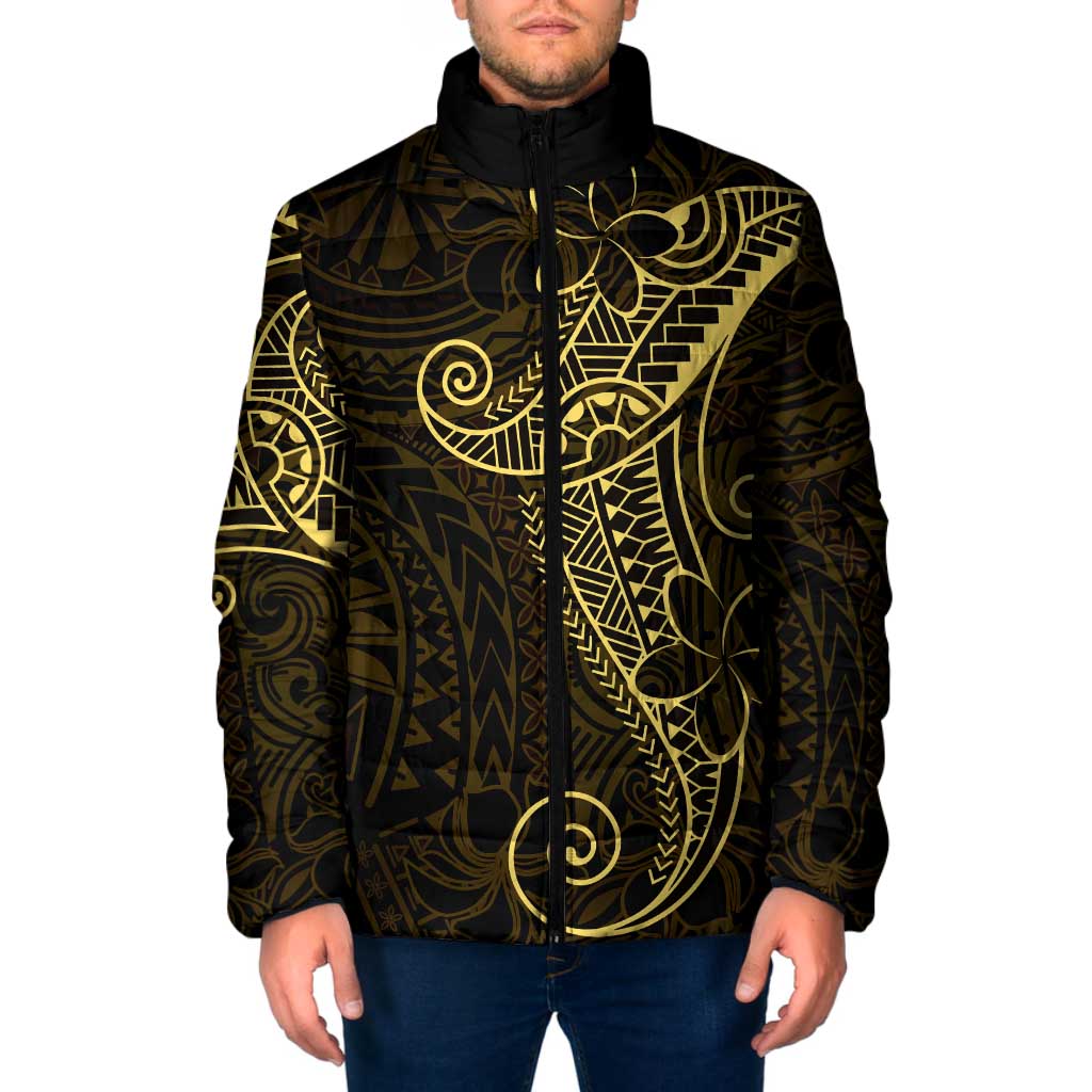 Black Gold Polynesian Tribal Padded Jacket LT9 Men Gold - Polynesian Pride
