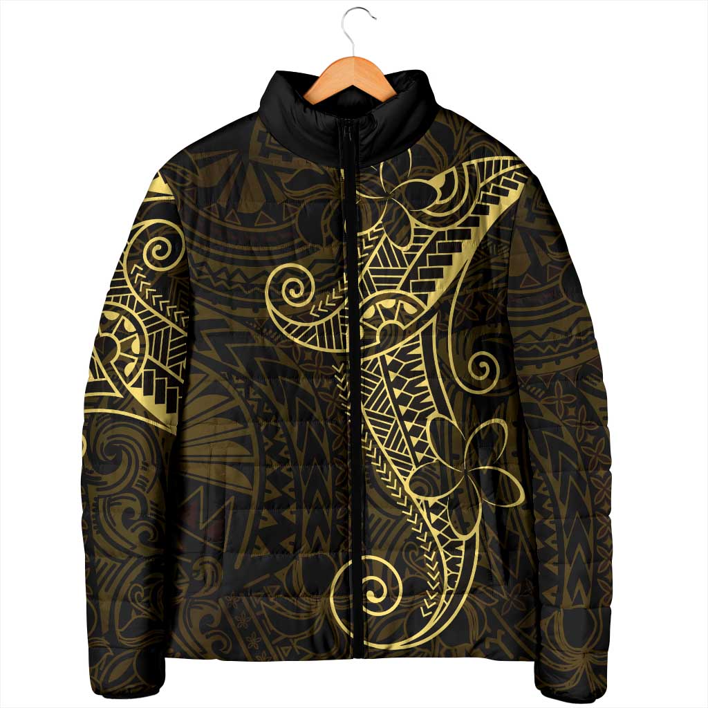 Black Gold Polynesian Tribal Padded Jacket LT9 - Polynesian Pride