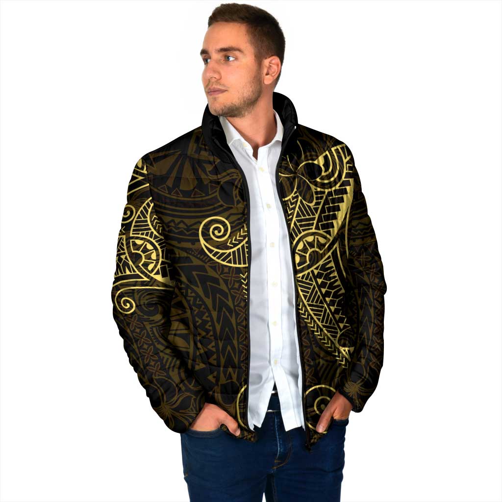 Black Gold Polynesian Tribal Padded Jacket LT9 - Polynesian Pride