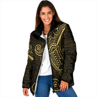Black Gold Polynesian Tribal Padded Jacket LT9 Women Gold - Polynesian Pride