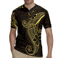 Black Gold Polynesian Tribal Rugby Jersey LT9 - Polynesian Pride