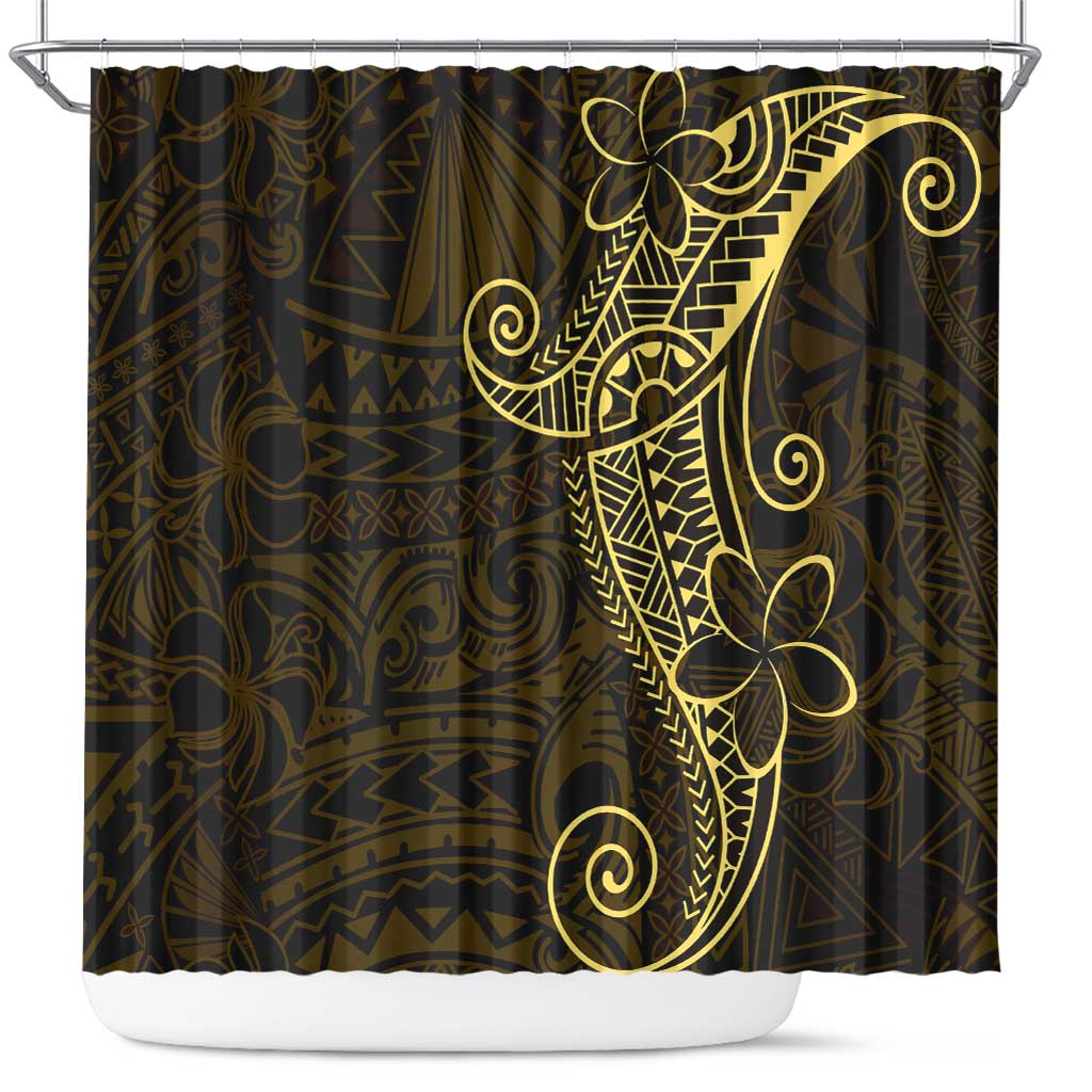 Black Gold Polynesian Tribal Shower Curtain LT9 Gold - Polynesian Pride