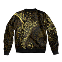 Black Gold Polynesian Tribal Sleeve Zip Bomber Jacket LT9 - Polynesian Pride