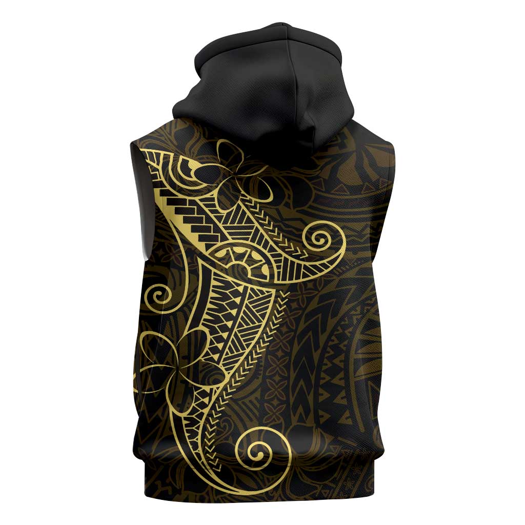 Black Gold Polynesian Tribal Sleeveless Hoodie LT9 - Polynesian Pride