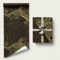 Black Gold Polynesian Tribal Wrapping Paper LT9 58" × 23" Gold - Polynesian Pride