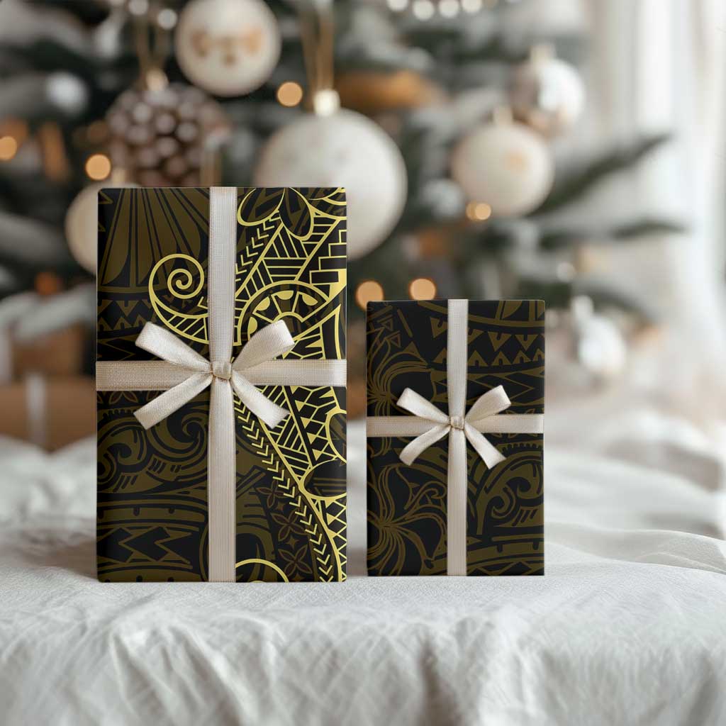 Black Gold Polynesian Tribal Wrapping Paper LT9 - Polynesian Pride