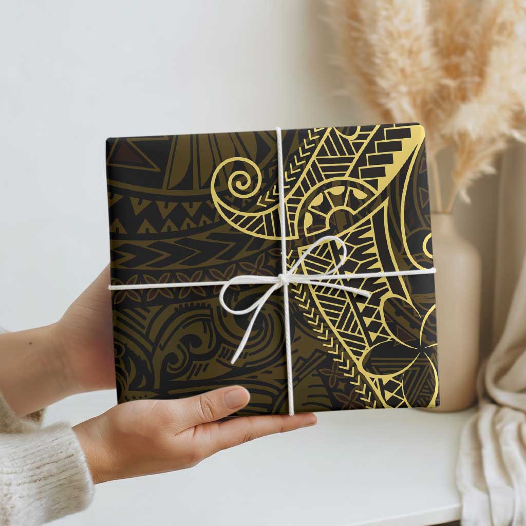 Black Gold Polynesian Tribal Wrapping Paper LT9 - Polynesian Pride