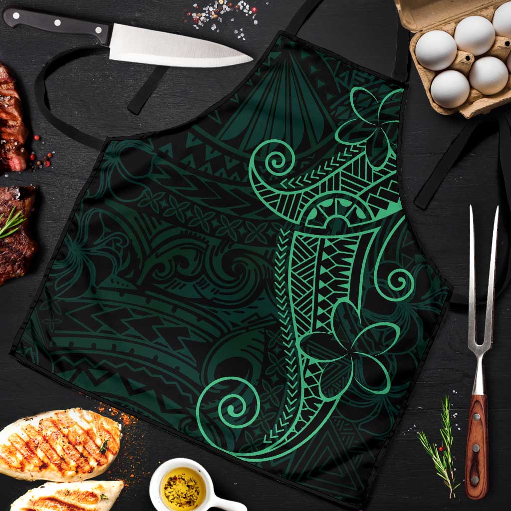 Black Green Polynesian Tribal Apron LT9 Green - Polynesian Pride