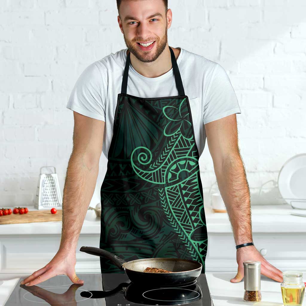 Black Green Polynesian Tribal Apron LT9 - Polynesian Pride