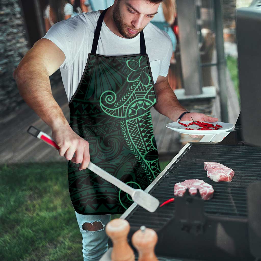 Black Green Polynesian Tribal Apron LT9 - Polynesian Pride