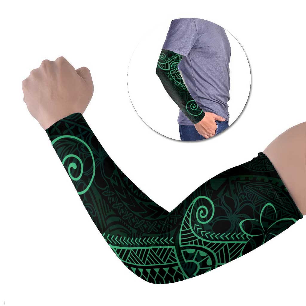 Black Green Polynesian Tribal Arm Sleeves LT9 Set of 2 Green - Polynesian Pride