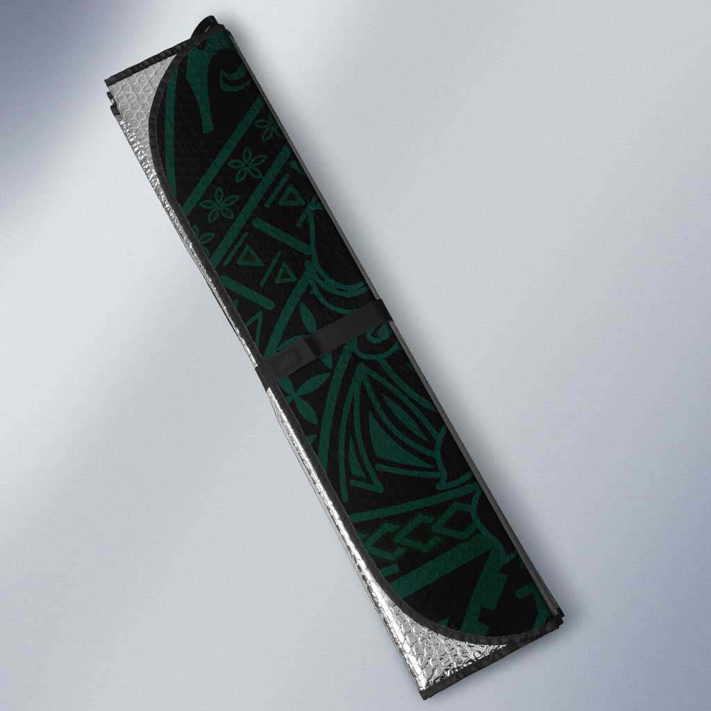 Black Green Polynesian Tribal Auto Sun Shade LT9 - Polynesian Pride