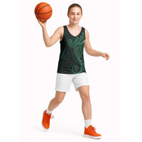 Black Green Polynesian Tribal Basketball Jersey LT9 - Polynesian Pride