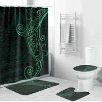 Black Green Polynesian Tribal Bathroom Set LT9 Bathroom Set (4 pcs) Green - Polynesian Pride