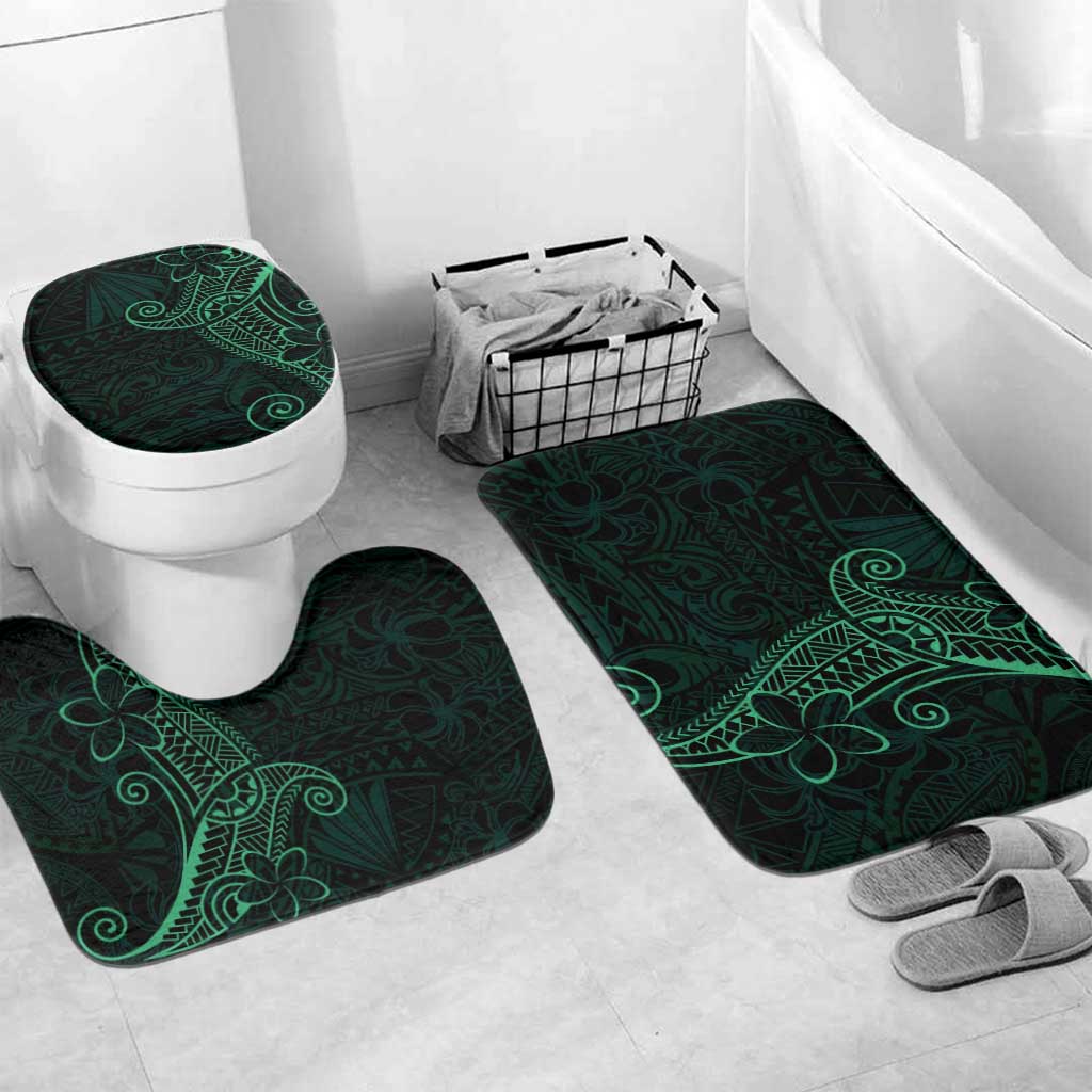 Black Green Polynesian Tribal Bathroom Set LT9 Mat Set Only (3 pcs) One Size Green - Polynesian Pride