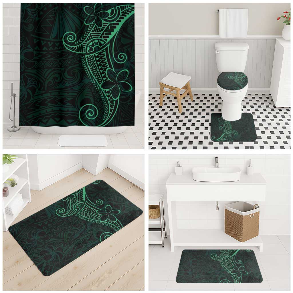 Black Green Polynesian Tribal Bathroom Set LT9 - Polynesian Pride