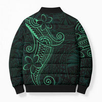 Black Green Polynesian Tribal Bomber Puffer Jacket LT9 - Polynesian Pride