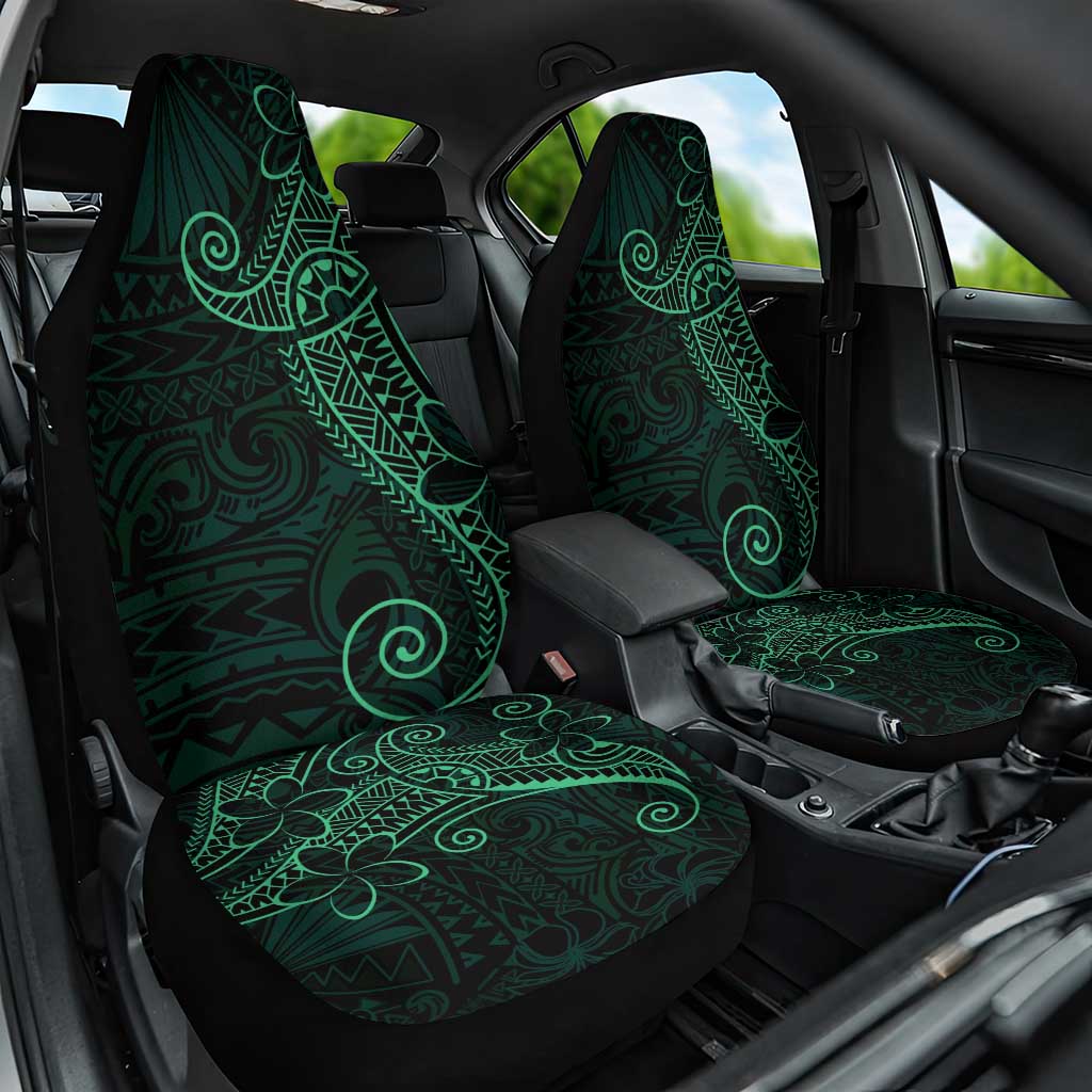 Black Green Polynesian Tribal Car Seat Cover LT9 One Size Green - Polynesian Pride