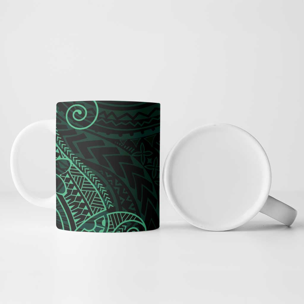 Black Green Polynesian Tribal Ceramic Mug LT9 - Polynesian Pride