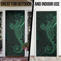 Black Green Polynesian Tribal Door Cover LT9 - Polynesian Pride