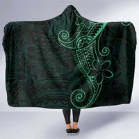 Black Green Polynesian Tribal Hooded Blanket LT9 One Size Green - Polynesian Pride