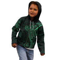 Black Green Polynesian Tribal Kid Hoodie LT9 - Polynesian Pride