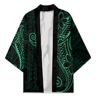 Black Green Polynesian Tribal Kimono LT9 Unisex Green - Polynesian Pride