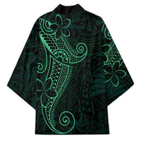 Black Green Polynesian Tribal Kimono LT9 - Polynesian Pride