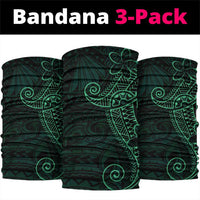 Black Green Polynesian Tribal Neck Gaiter LT9 package One Size: 25*50cm Green - Polynesian Pride
