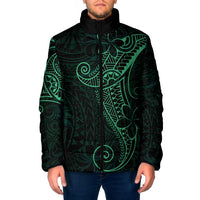 Black Green Polynesian Tribal Padded Jacket LT9 Men Green - Polynesian Pride