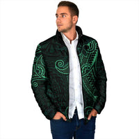 Black Green Polynesian Tribal Padded Jacket LT9 - Polynesian Pride