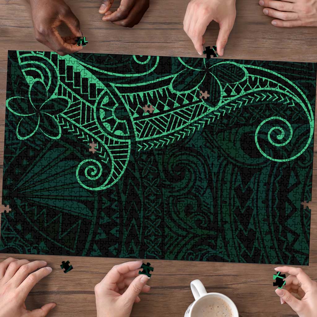 Black Green Polynesian Tribal Puzzle LT9 - Polynesian Pride