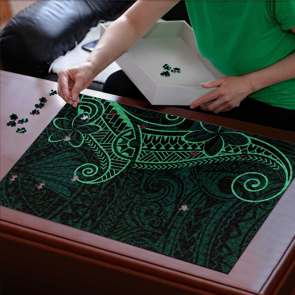 Black Green Polynesian Tribal Puzzle LT9 - Polynesian Pride