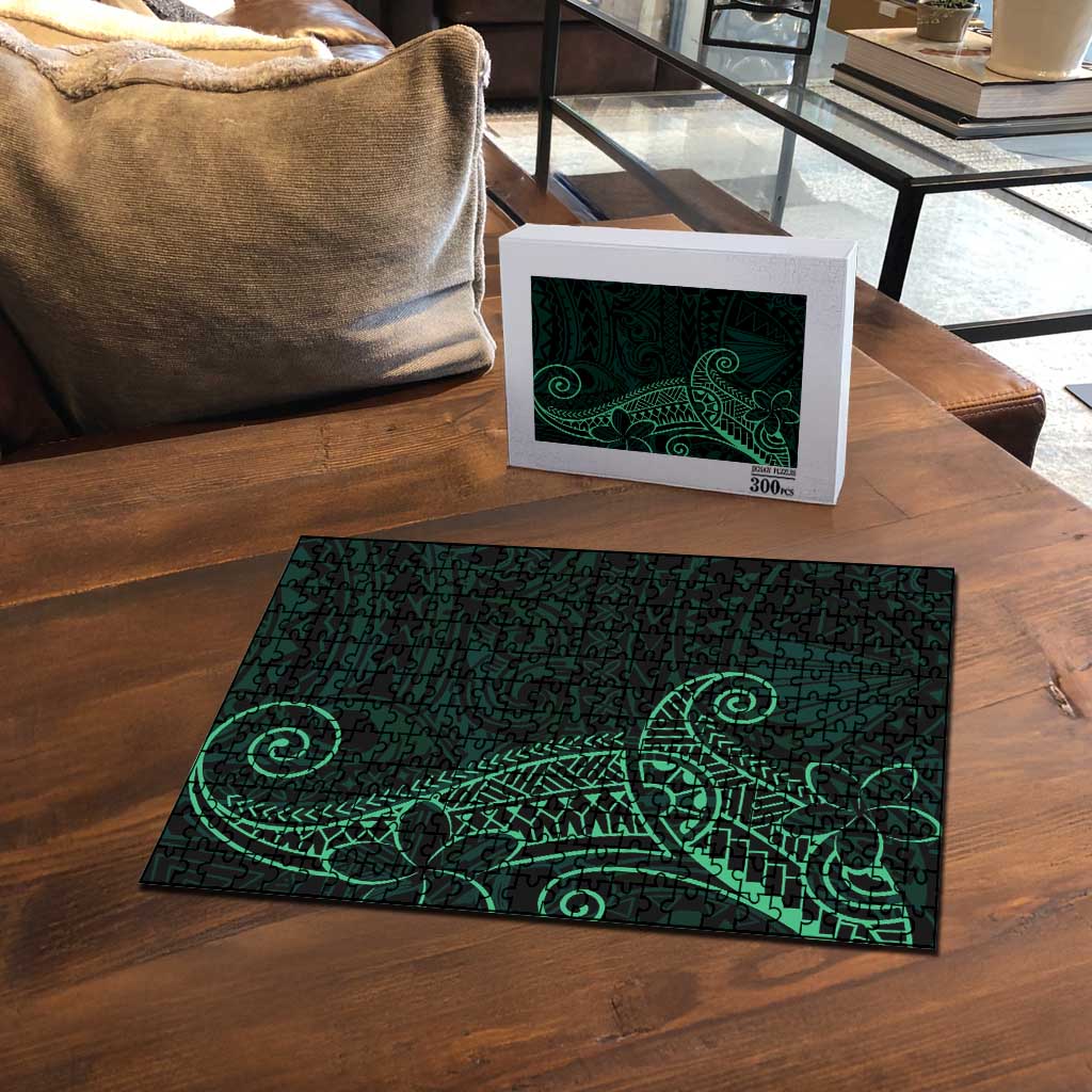Black Green Polynesian Tribal Puzzle LT9 - Polynesian Pride