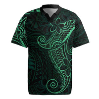 Black Green Polynesian Tribal Rugby Jersey LT9 Green - Polynesian Pride