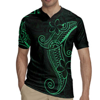 Black Green Polynesian Tribal Rugby Jersey LT9 - Polynesian Pride