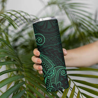 Black Green Polynesian Tribal Skinny Tumbler LT9 - Polynesian Pride