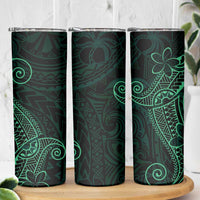 Black Green Polynesian Tribal Skinny Tumbler LT9 - Polynesian Pride