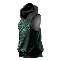Black Green Polynesian Tribal Sleeveless Hoodie LT9 - Polynesian Pride