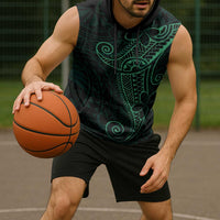 Black Green Polynesian Tribal Sleeveless Hoodie LT9 - Polynesian Pride