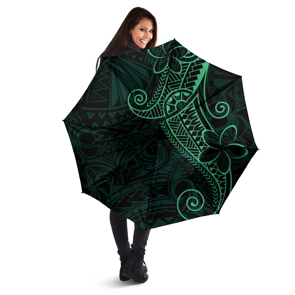 Black Green Polynesian Tribal Umbrella LT9 - Polynesian Pride