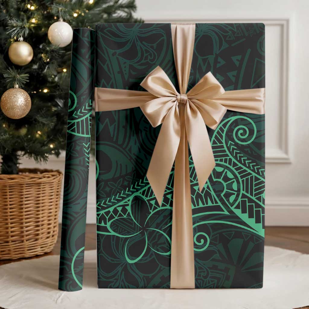 Black Green Polynesian Tribal Wrapping Paper LT9 - Polynesian Pride