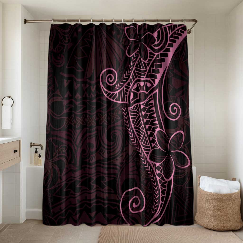 Black Pink Polynesian Tribal Bathroom Set LT9 Shower Curtain Only Pink - Polynesian Pride