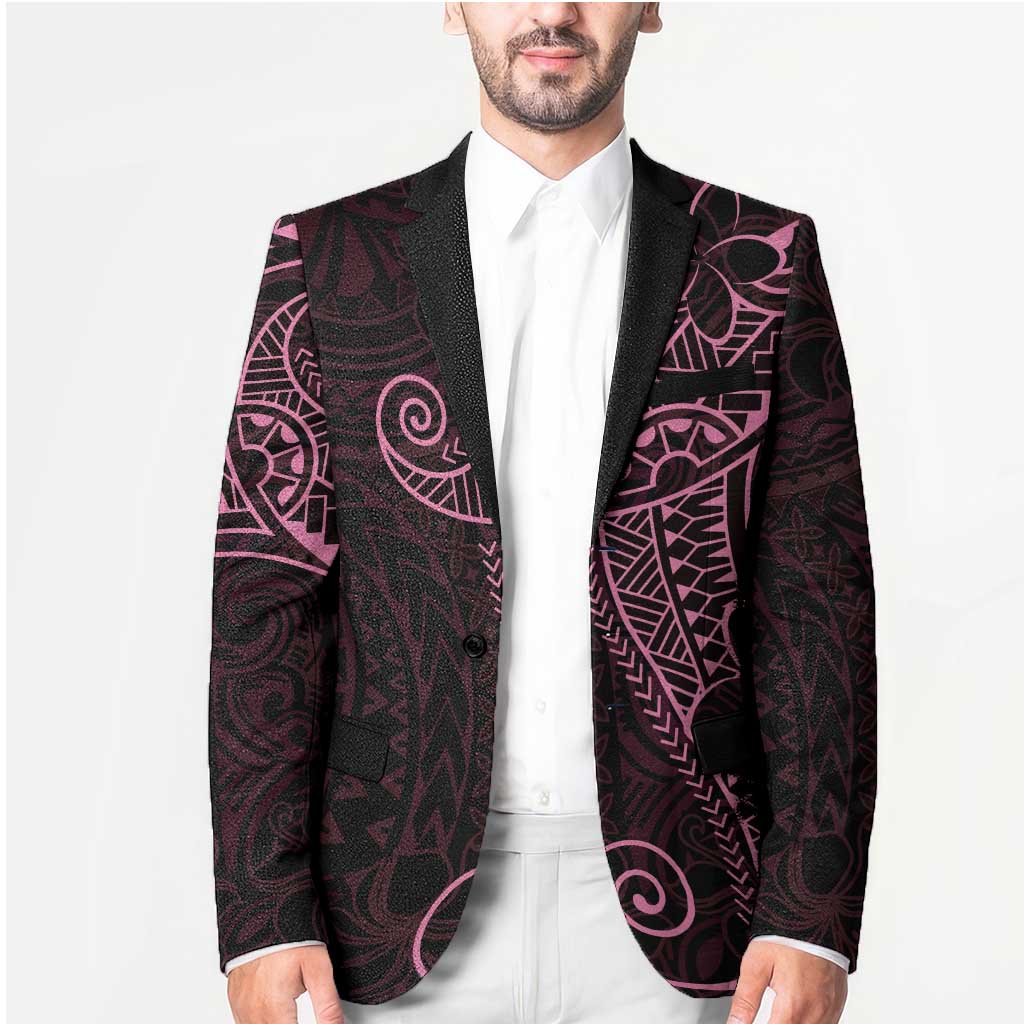 Black Pink Polynesian Tribal Blazer LT9 - Polynesian Pride