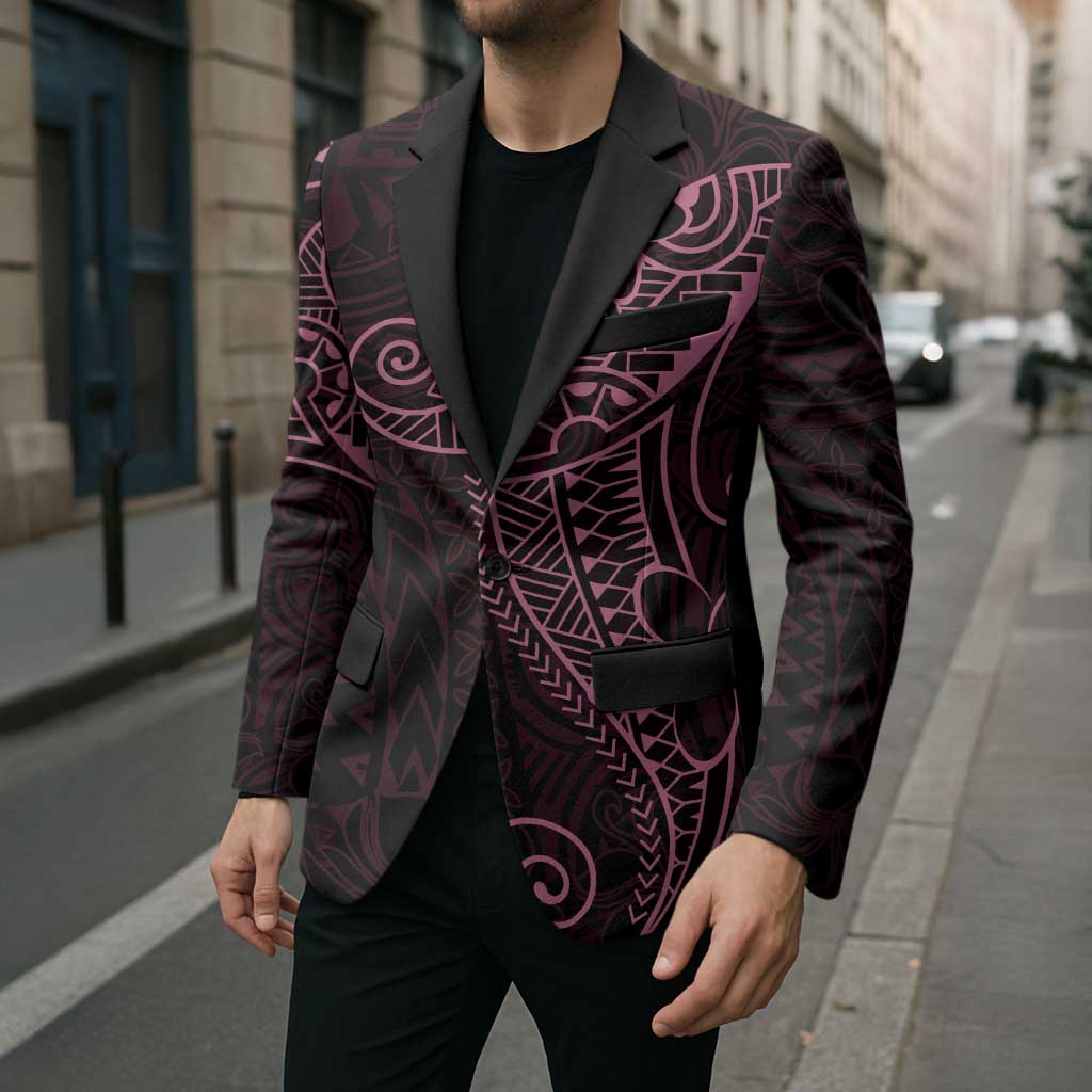 Black Pink Polynesian Tribal Blazer LT9 - Polynesian Pride